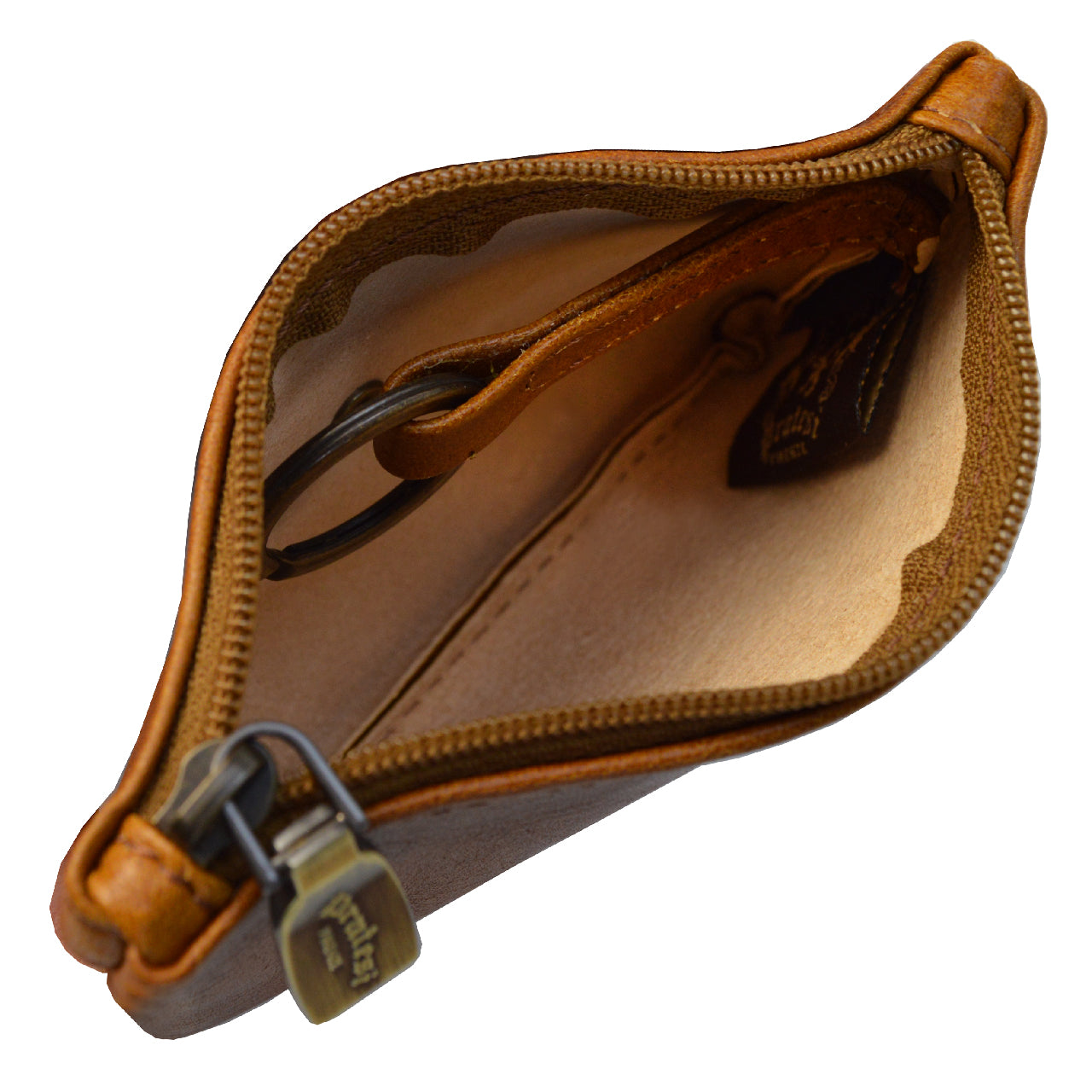 Pratesi Farnia Leather Key Pouch in Italian Vegetable Tanned Leather - Brown