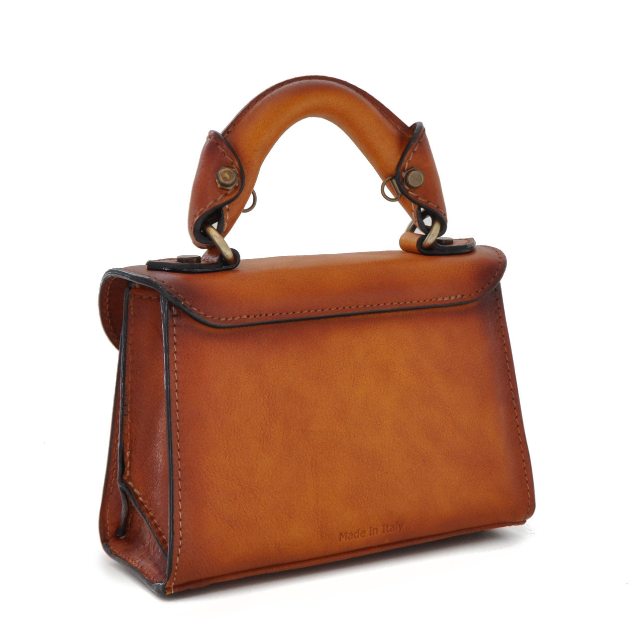 Pratesi Lucignano Small Handbag in genuine vegetable tanned leather - Brown