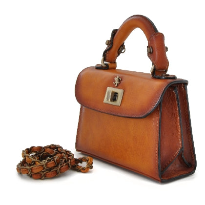 Pratesi Lucignano Small Handbag in genuine vegetable tanned leather - Brown