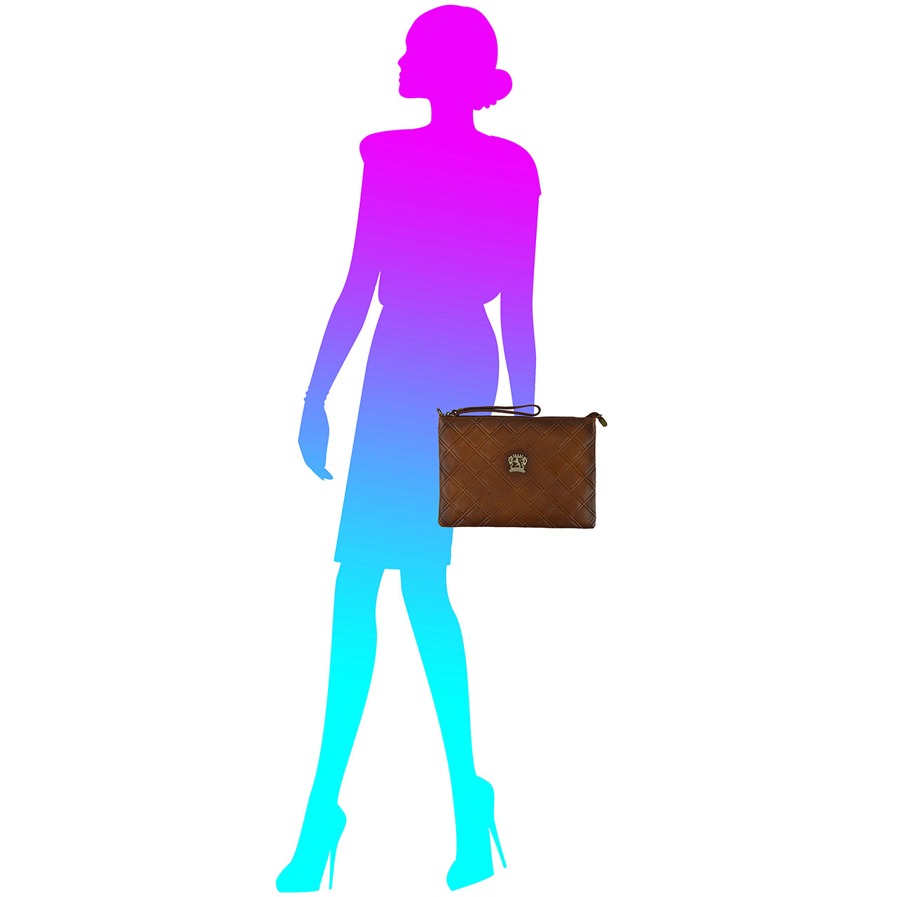 Pratesi Montebonello Clutch on Belt 20cm in Vegetable-Dyed Leather - Black