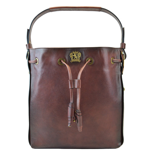 Pratesi Viareggio Italian Bag in Vegetable-Dyed Leather - Coffee