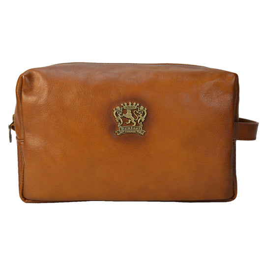 Pratesi Tronia Necessaire B250 in Genuine Leather - Toiletry Bag B250 Brown