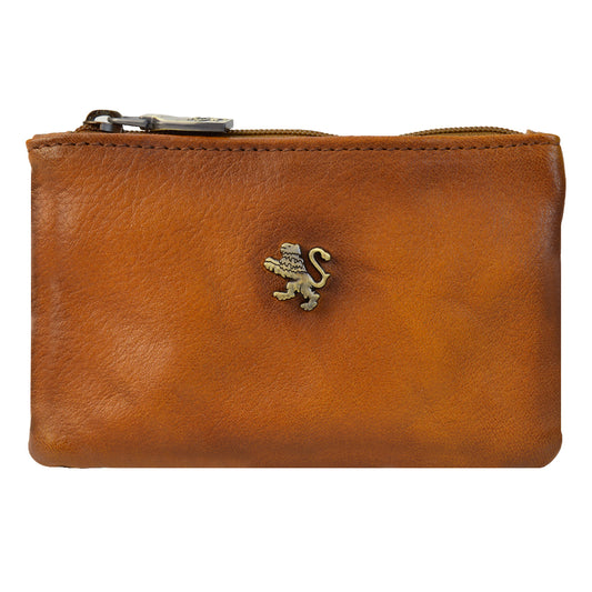 Pratesi Farnia Leather Key Pouch in Italian Vegetable Tanned Leather -  Brown