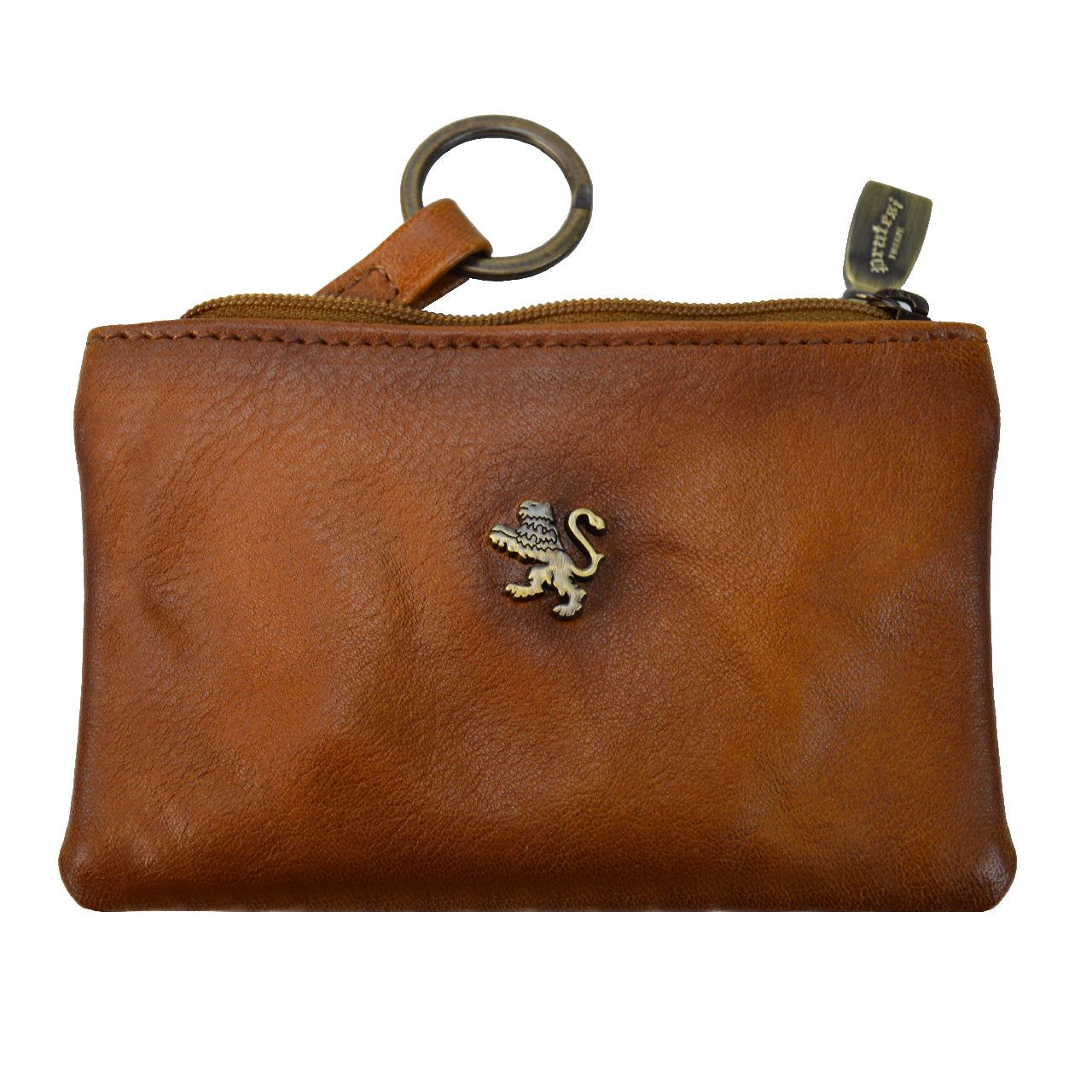 Pratesi Farnia Leather Key Pouch in Italian Vegetable Tanned Leather -  Brown