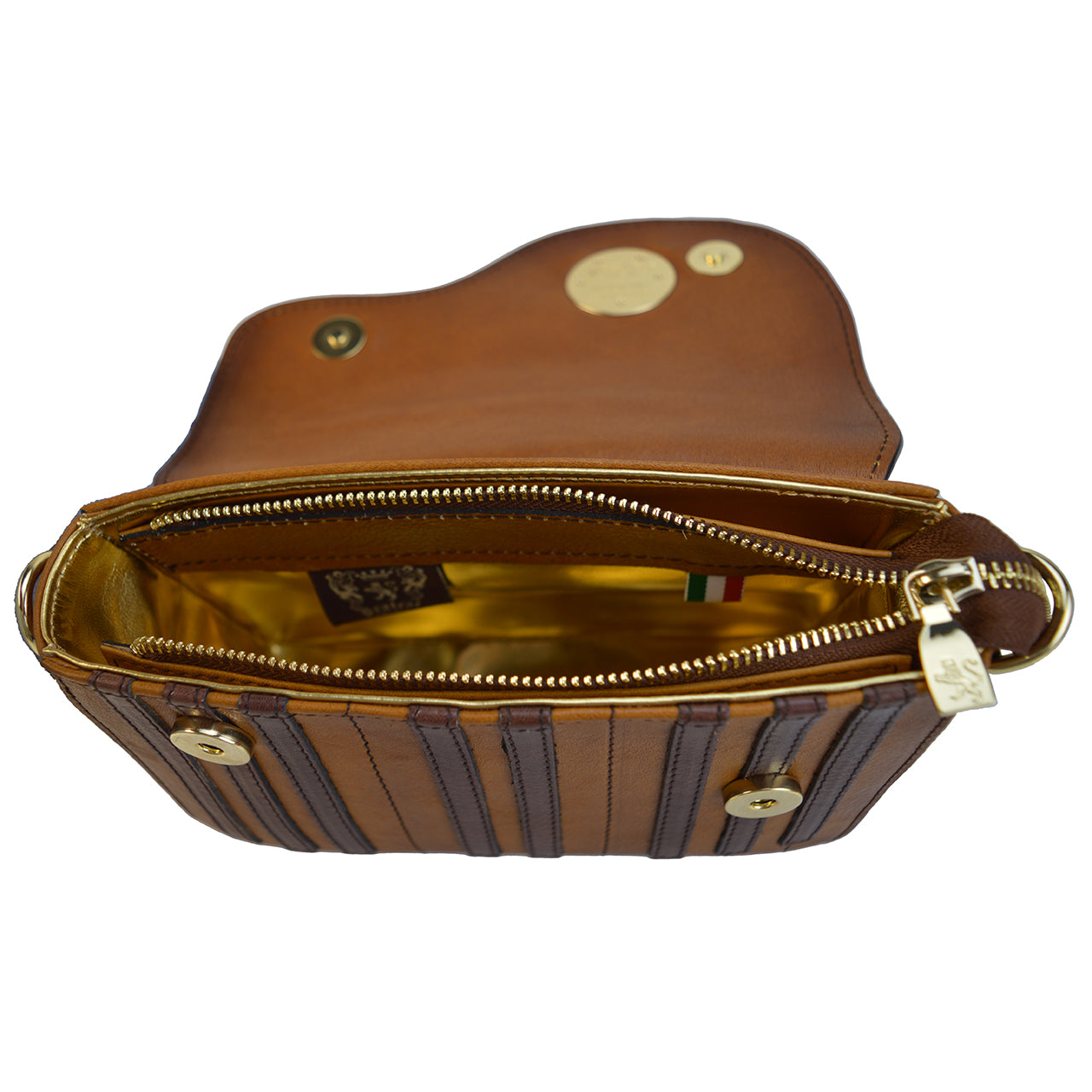 Pratesi Pianola B534 Cross Body Bag in genuine leather - Cherry