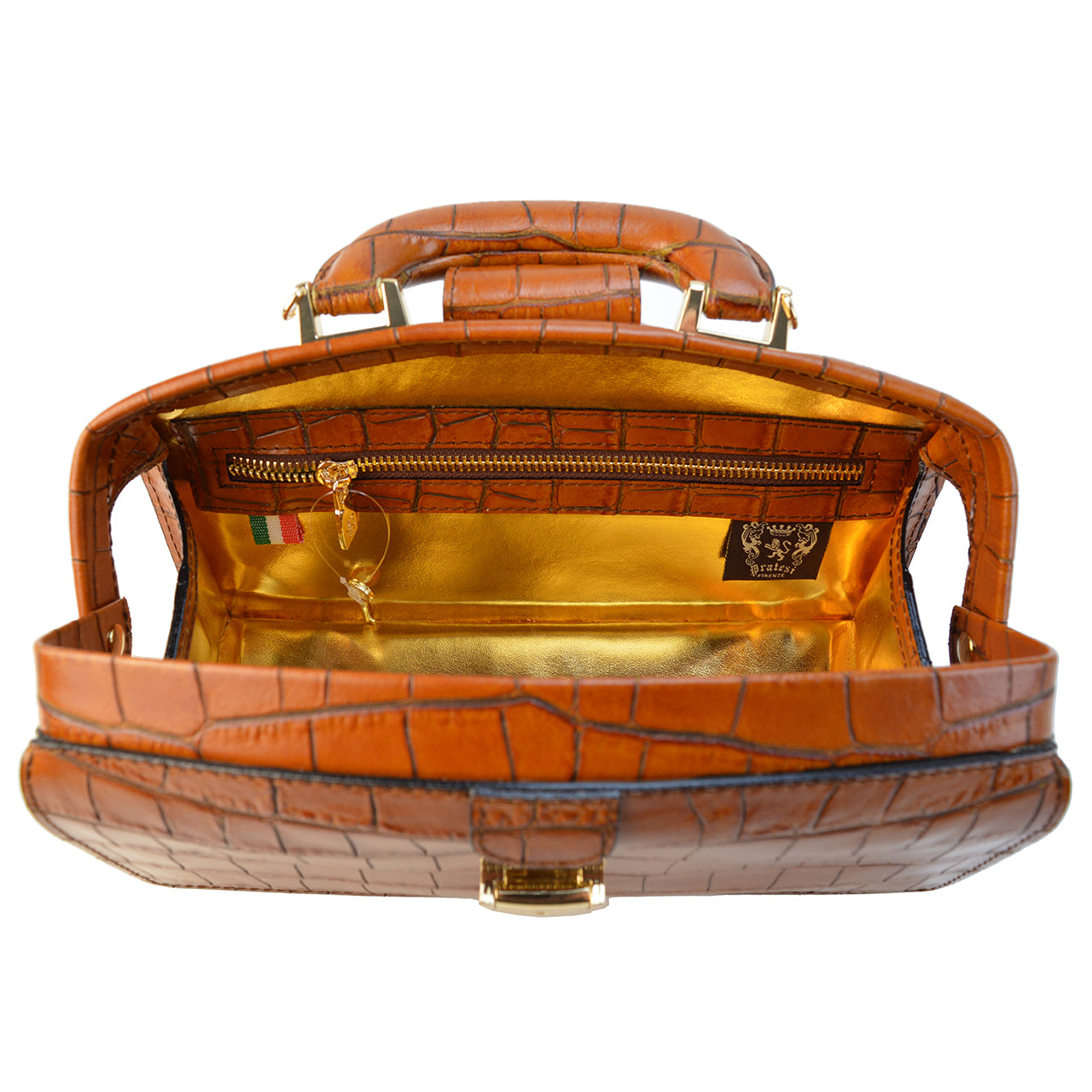 Pratesi Lady Brunelleschi King Woman Bag in genuine leather - King Cognac