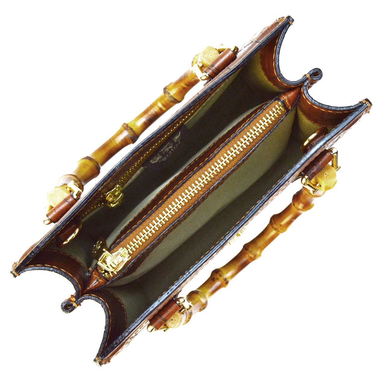 Pratesi Capri Lady's Bag in croco-embossed Italian leather - Green