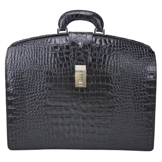 Pratesi Brunelleschi King Briefcase in genuine leather - King Black