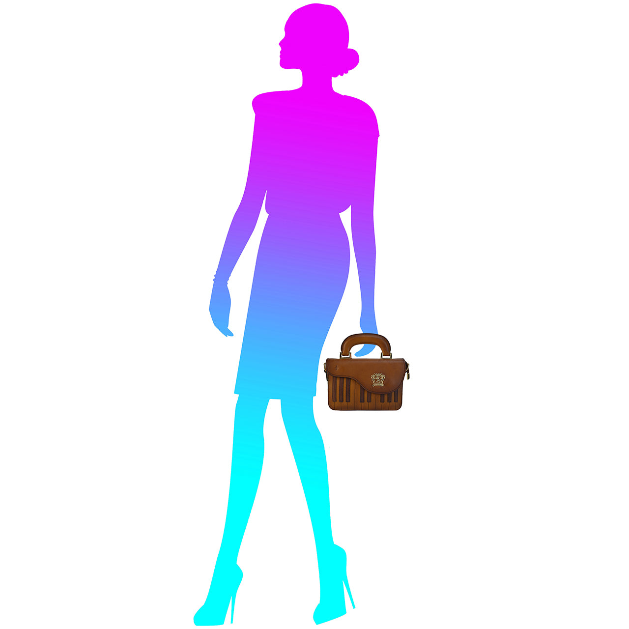 Pratesi Pianola B534 Cross Body Bag in genuine leather - Cherry