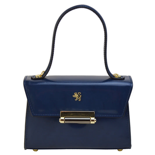 Pratesi Miss Impruneta R146 Lady Bag in genuine leather - Brunelleschi Blue