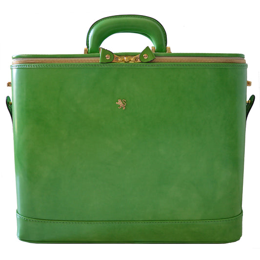 Bolso para Portátil Pratesi Raphaello 17 en cuero de vaca - Radica Verde