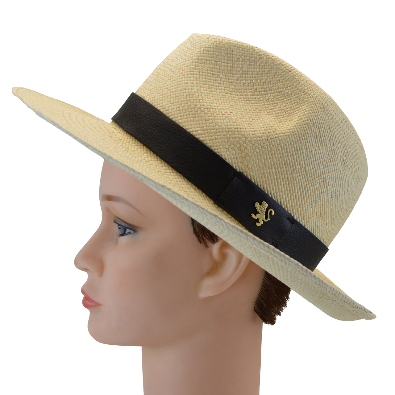 Pratesi Panama Hat for Men SCO204/P - Size M/L Genuine Leather Cognac Trim