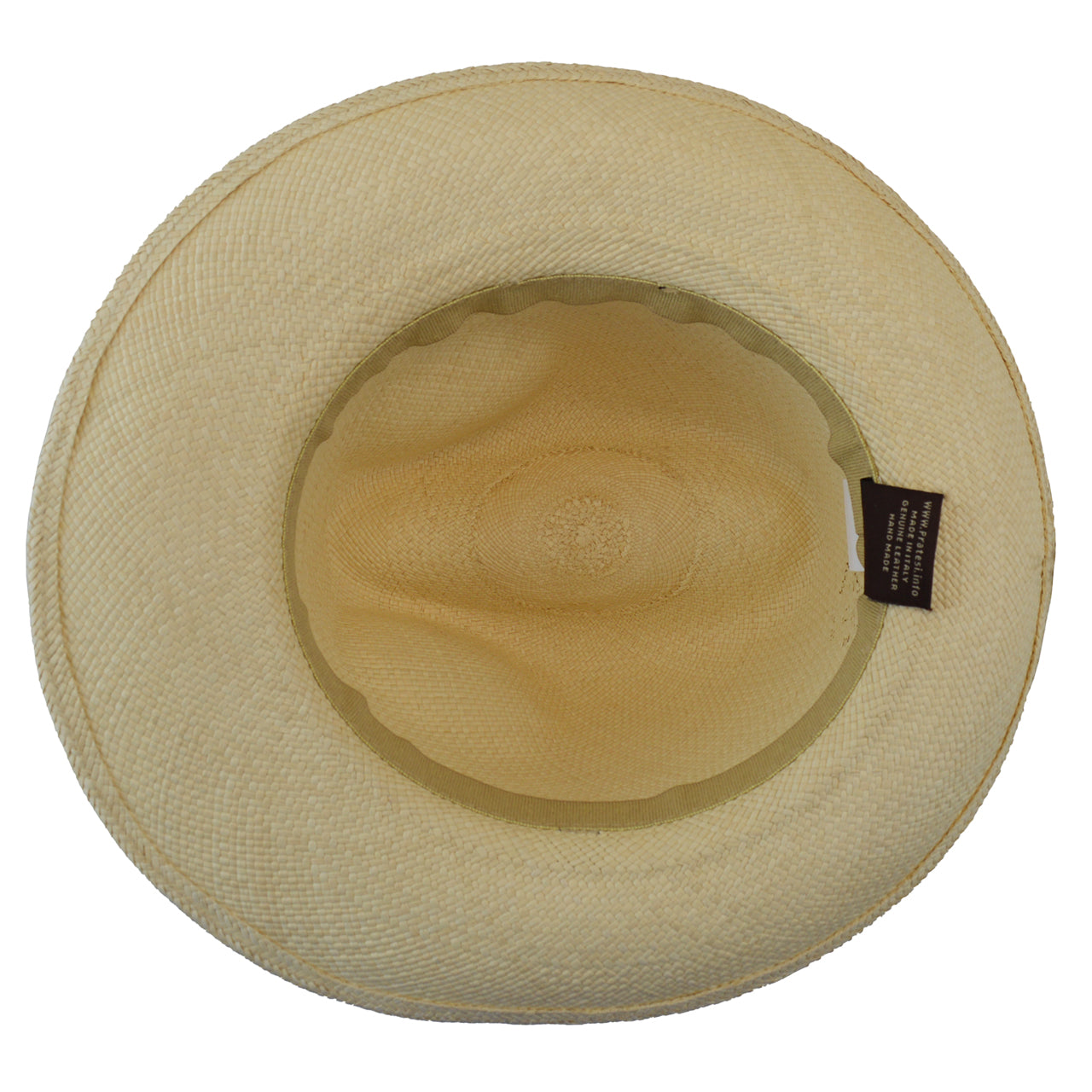 Pratesi Panama Hat for Men SCO204/P - Size M/L Genuine Leather Cognac Trim