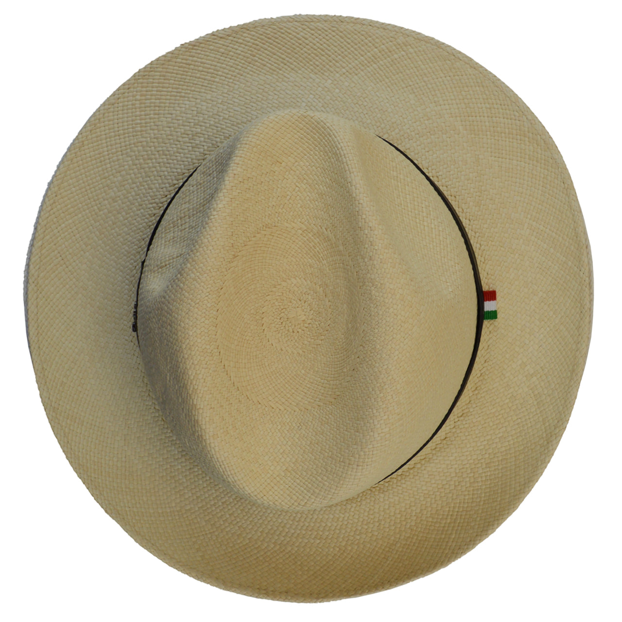 Pratesi Panama Hat for Men SCO204/P - Size M/L Genuine Leather Cognac Trim