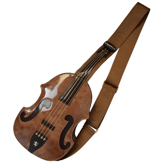 Pratesi Violino Backpack in Genuine Fusion Patent Leather - Brown