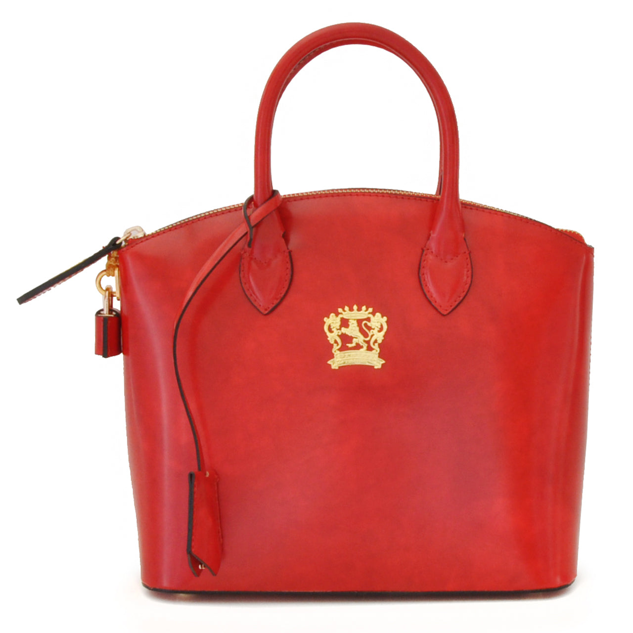 Pratesi Versilia Small Handbag in genuine Italian leather - Brunelleschi Leather Cherry