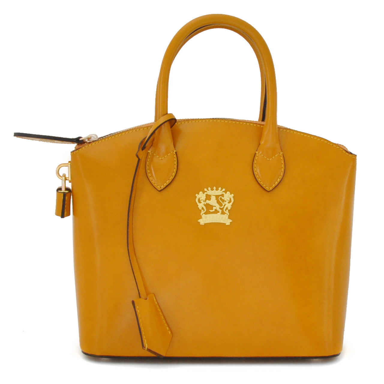 Pratesi Versilia Small Handbag in genuine Italian leather - Brunelleschi Leather Mustard