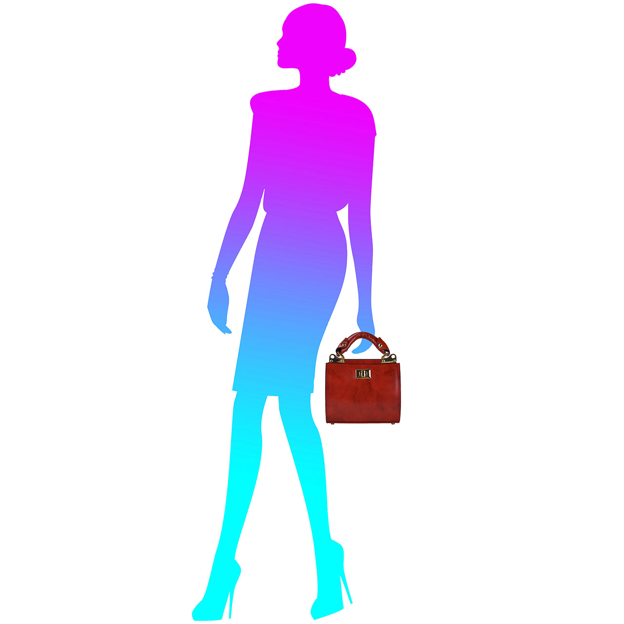 Pratesi Anna Maria Luisa de' Medici Small Lady Bag in genuine Italian leather - Brunelleschi Leather Coffee