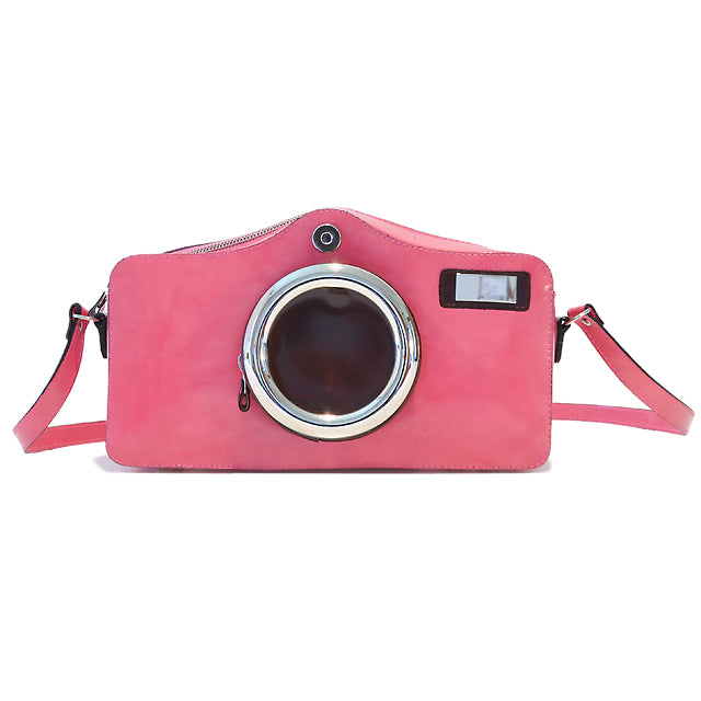 Pratesi Photocamera Brunelleschi Shoulder Bag in genuine Italian leather - Brunelleschi Leather Pink